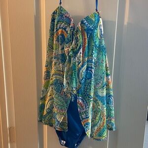 Ralph Lauren Colorful Paisley Swimsuit /Cover-Up